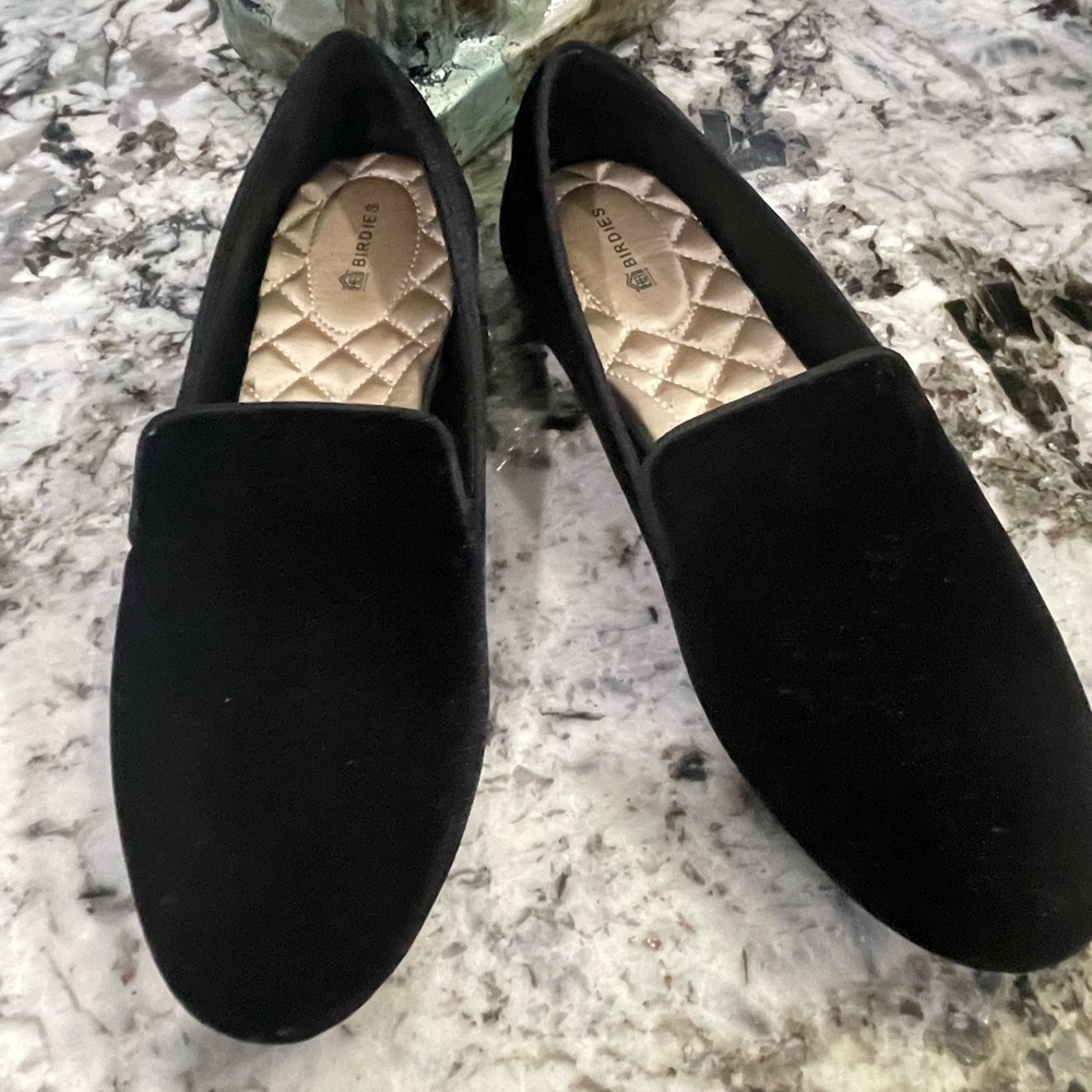 Woman’s vegan flats, Black Velvet size 9.5